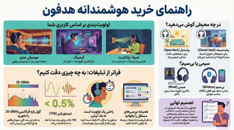 اینفوگرافیک راهنمای خرید هوشمندانه هدفون